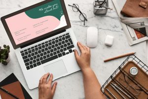 Digital Marketing Tasks on Laptop