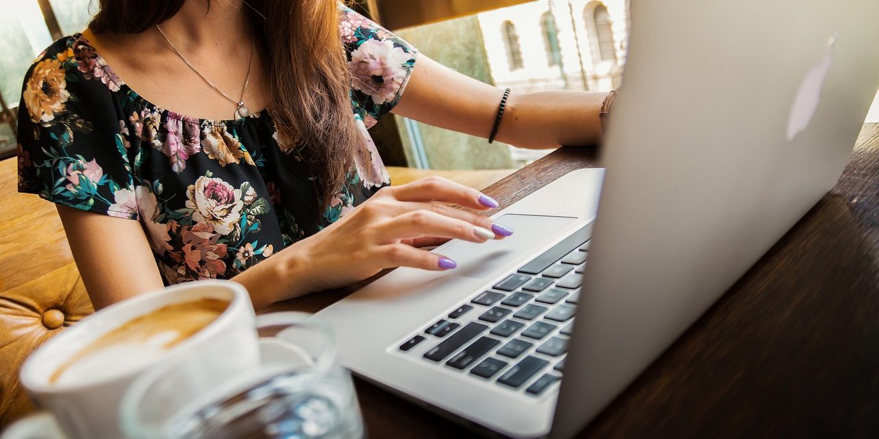 woman, laptop, desk